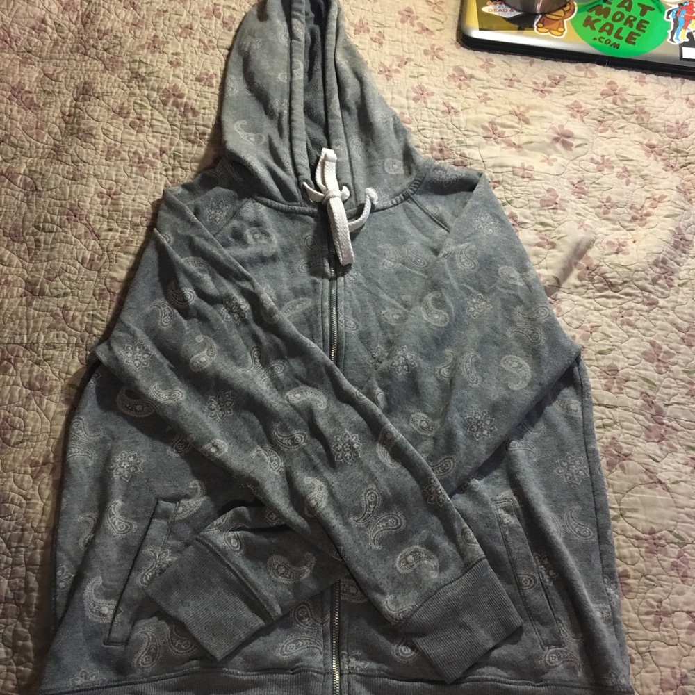 aerie paisley print zip up hoodie